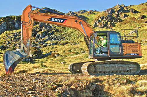 Barhaul – Two SANY SY215C working on Hydro Scheme project and Barite Mine in Scotland